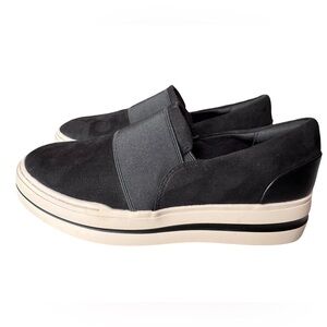 Clark’s Cloudstepper Platform Wedge Slip-On Sneaker Women’s Size 7.5 Black EUC